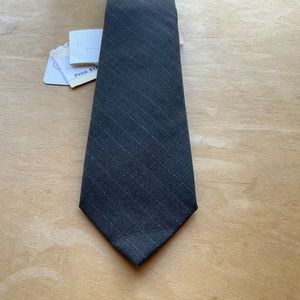 Brunello Cucinelli Necktie: Chalk-Stripe Charcoal NWT